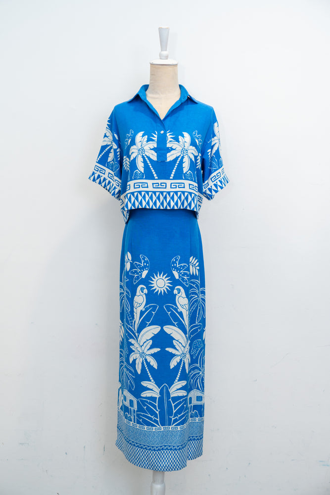 Bora Skirt Set - Pink / Blue