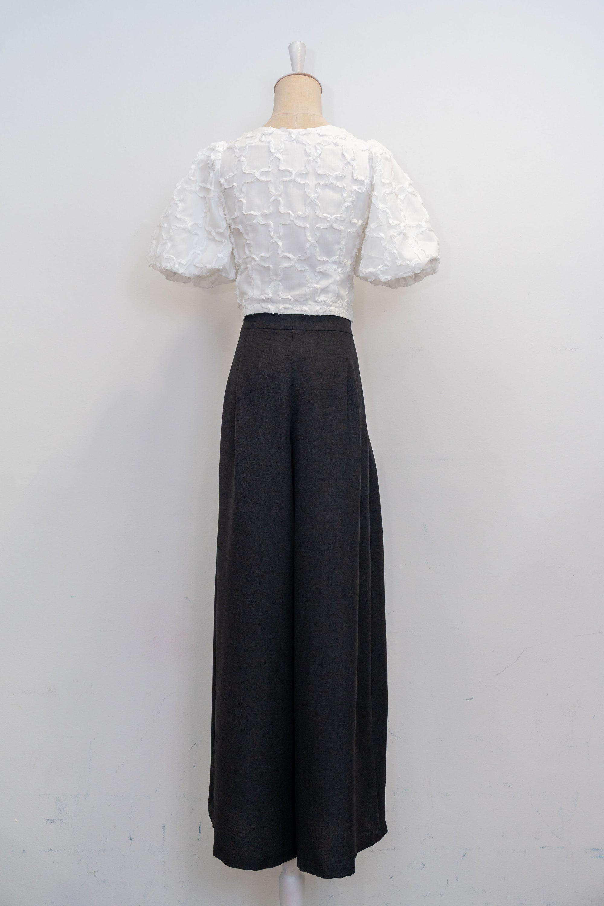 Palazzo Pleated Pants - Black