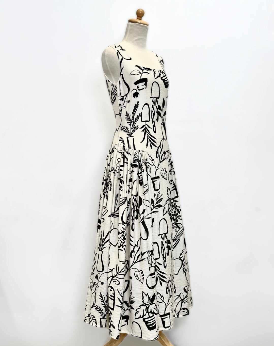 Caffeine-Fix Drop Waisted Maxi Dress
