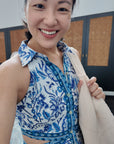 Reyna Shirt Dress - Blue Floral