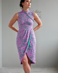 Signature Lace Cheongsam (Knee Length) - Lilac