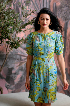 Twylla Double Twist Fitted Dress - Sage Paradise
