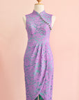 Signature Lace Cheongsam (Knee Length) - Lilac