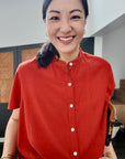 Zoom Ready Rayon Top - Lilac / Rust / White