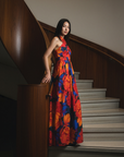 Rhea Halter Maxi Dress - Anya / Sunset Bloom