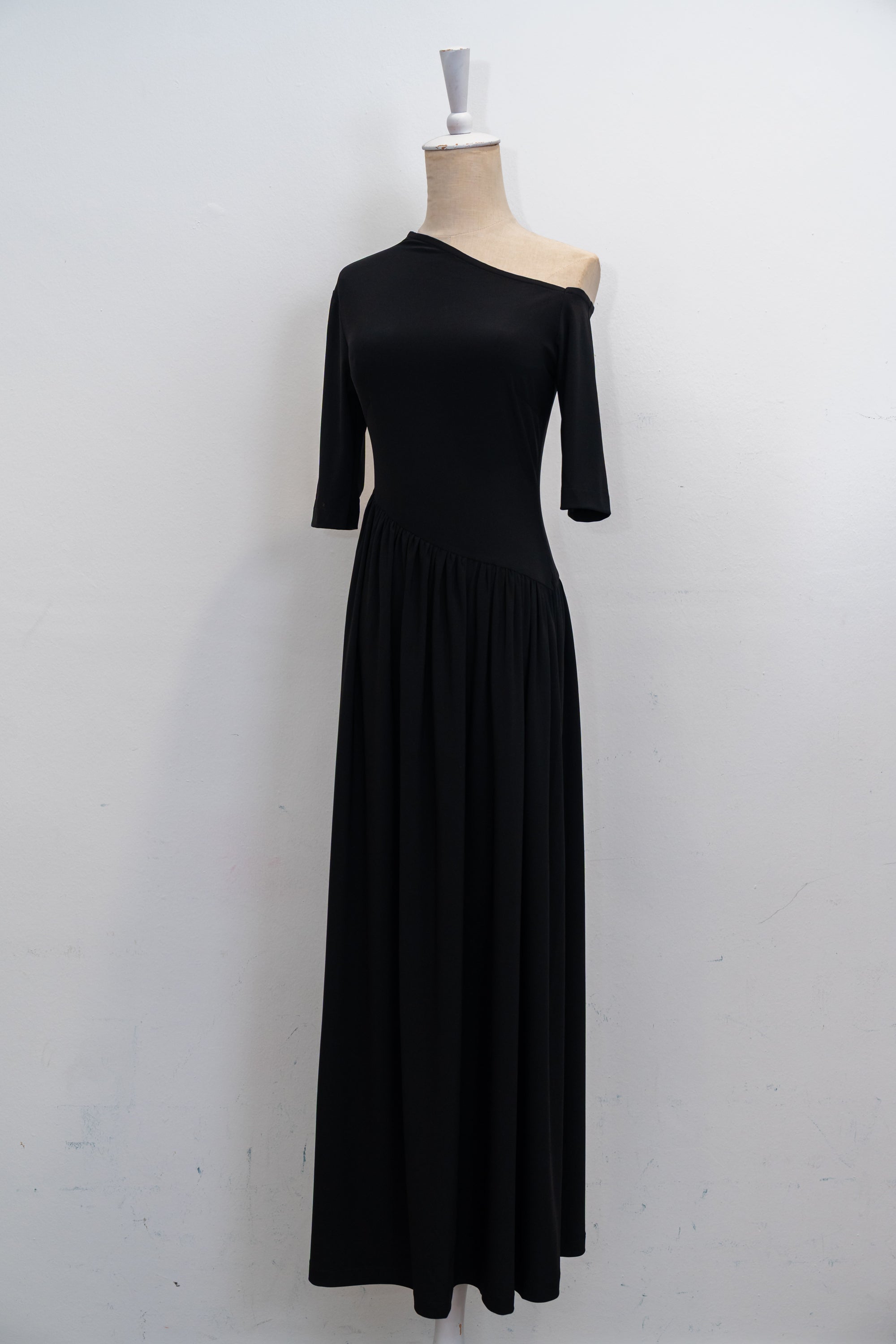 Maia Asymmetrical Maxi Dress - Black / Purple