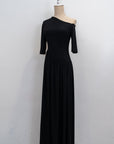 Maia Asymmetrical Maxi Dress - Black / Purple
