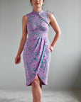 Signature Lace Cheongsam (Knee Length) - Lilac