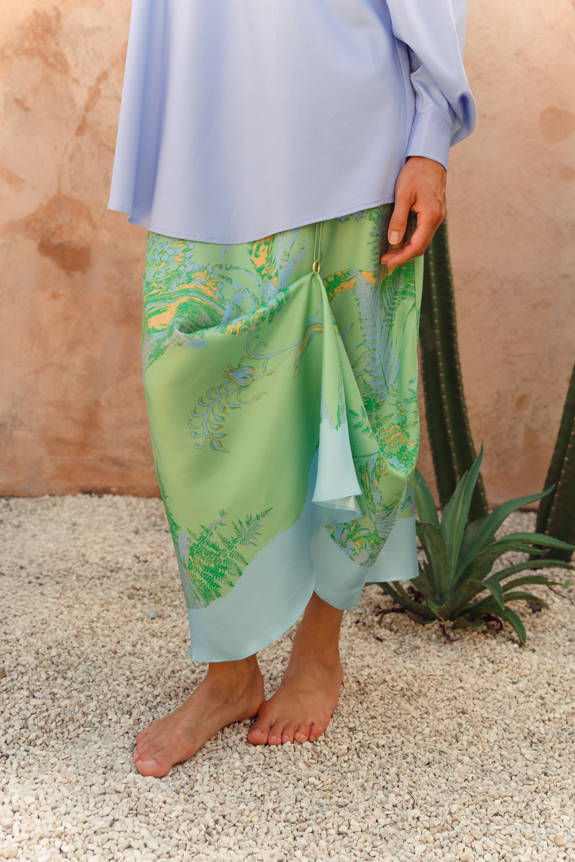 Fern Forest Silk Skirt