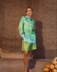 Fern Forest Silk Shirt - Green / Lilac