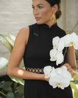 Caryn Cheongsam - Black / Emerald
