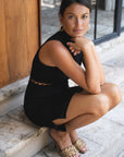 Caryn Cheongsam - Black / Emerald