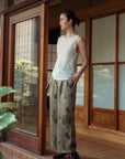 Mizu Beaded Silk Tank - Black / White