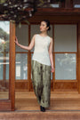 Mizu Beaded Silk Tank - Black / White