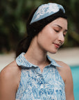 Embroidered Denim Headband
