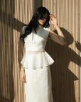 Viola Textured Maxi Skirt Set - Lime / White