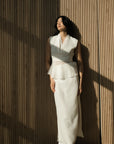 Viola Textured Maxi Skirt Set - Lime / White