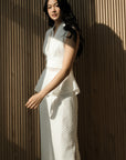 Viola Textured Maxi Skirt Set - Lime / White