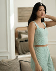 Wes Bustier Top - Jade Stripes