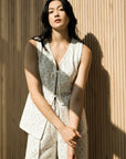 Wes Tailored Shorts - Ivory Geo Lace