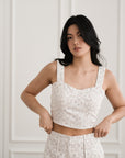 Wes Bustier Top - Ivory Geo Lace