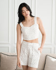 Wes Bustier Top - Ivory Geo Lace