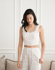 Wes Bustier Top - Ivory Geo Lace