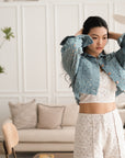 Darcy Denim Jacket - Blue/White