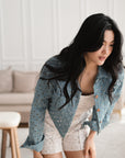 Darcy Denim Jacket - Blue/White