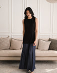 Sloane Panelled Tee - Black / White / Olive / Bronze