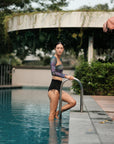 High Tide Swim Bottoms - Abstract Botanical / Black