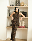 River Peplum Pants Set - Forest Swirl / Bengal Stripe
