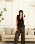 Pax Peplum Frill Top - White / Black