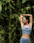 Off Court Sports Bra - Black / Dusty Blue