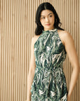 River Peplum Pants Set - Forest Swirl / Bengal Stripe
