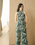 River Peplum Pants Set - Forest Swirl / Bengal Stripe