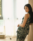 River Peplum Pants Set - Forest Swirl / Bengal Stripe