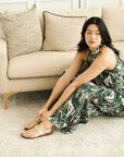 River Peplum Pants Set - Forest Swirl / Bengal Stripe