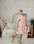 Lil' Gigi Pleated Cheongsam - Pink Blossoms
