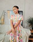 Lil' Gigi Pleated Cheongsam - Pink Blossoms
