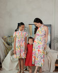 Lil' Gigi Pleated Cheongsam - Pink Blossoms