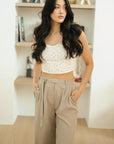 Wes Bustier Top - Ivory Geo Lace