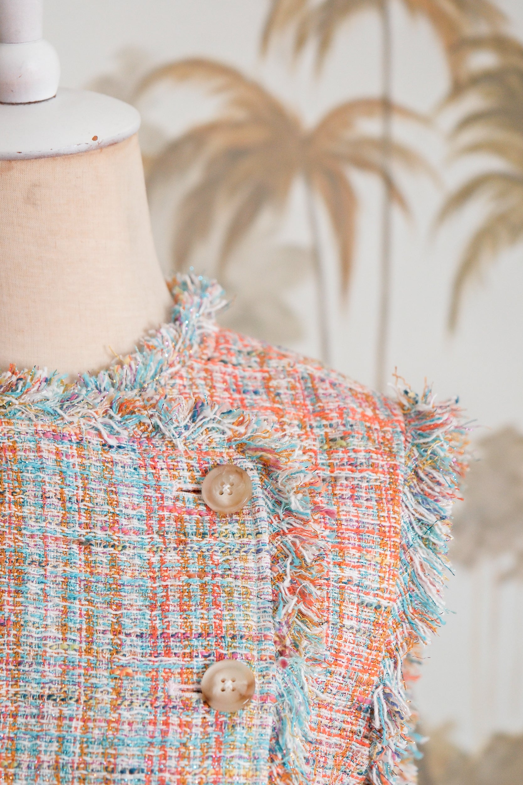 Roxette Tweed Skirt Set - Tangerine/ Turquoise (TMP Studio Limited Edition)