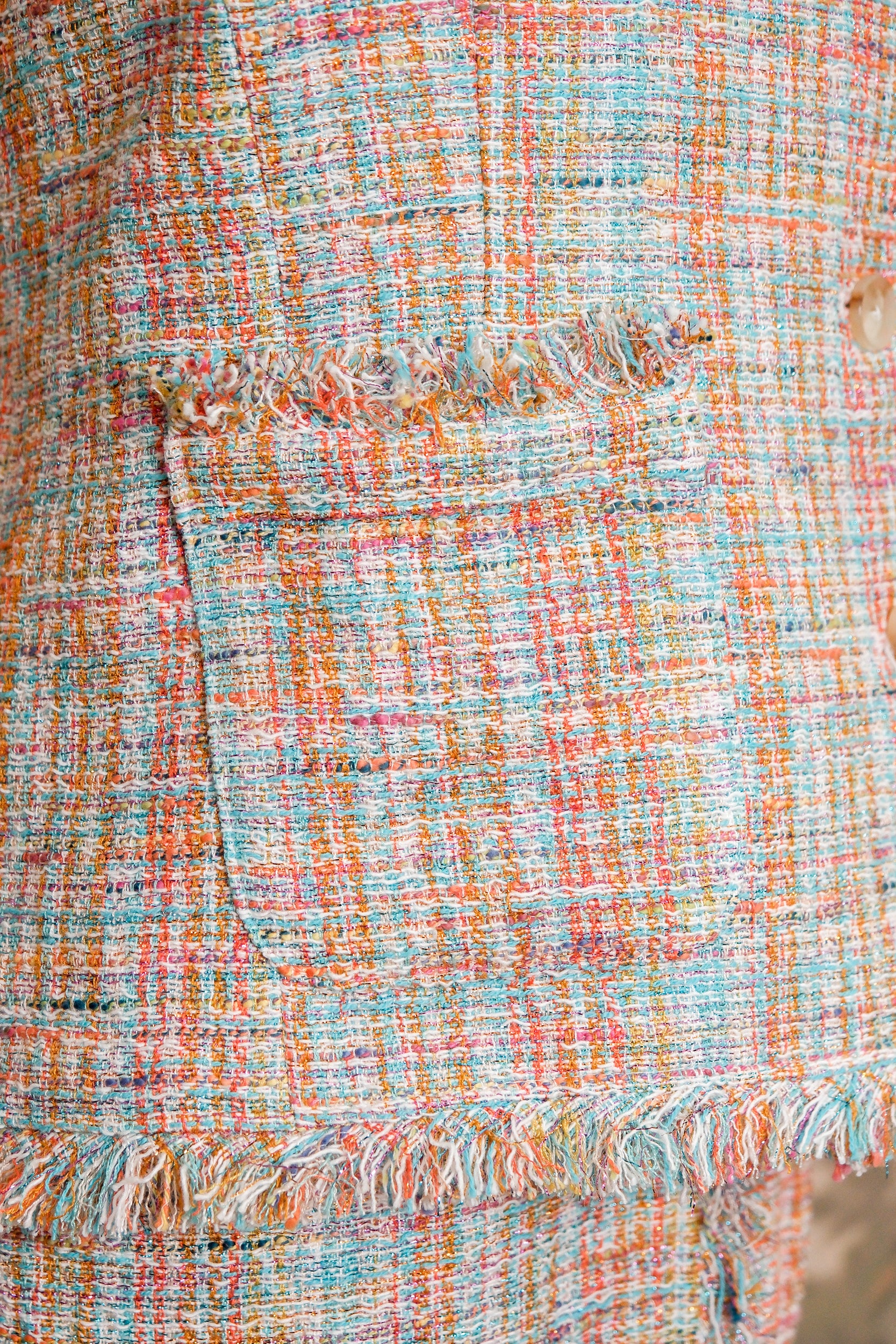 Roxette Tweed Skirt Set - Tangerine/ Turquoise (TMP Studio Limited Edition)