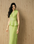 Viola Textured Maxi Skirt Set - Lime / White