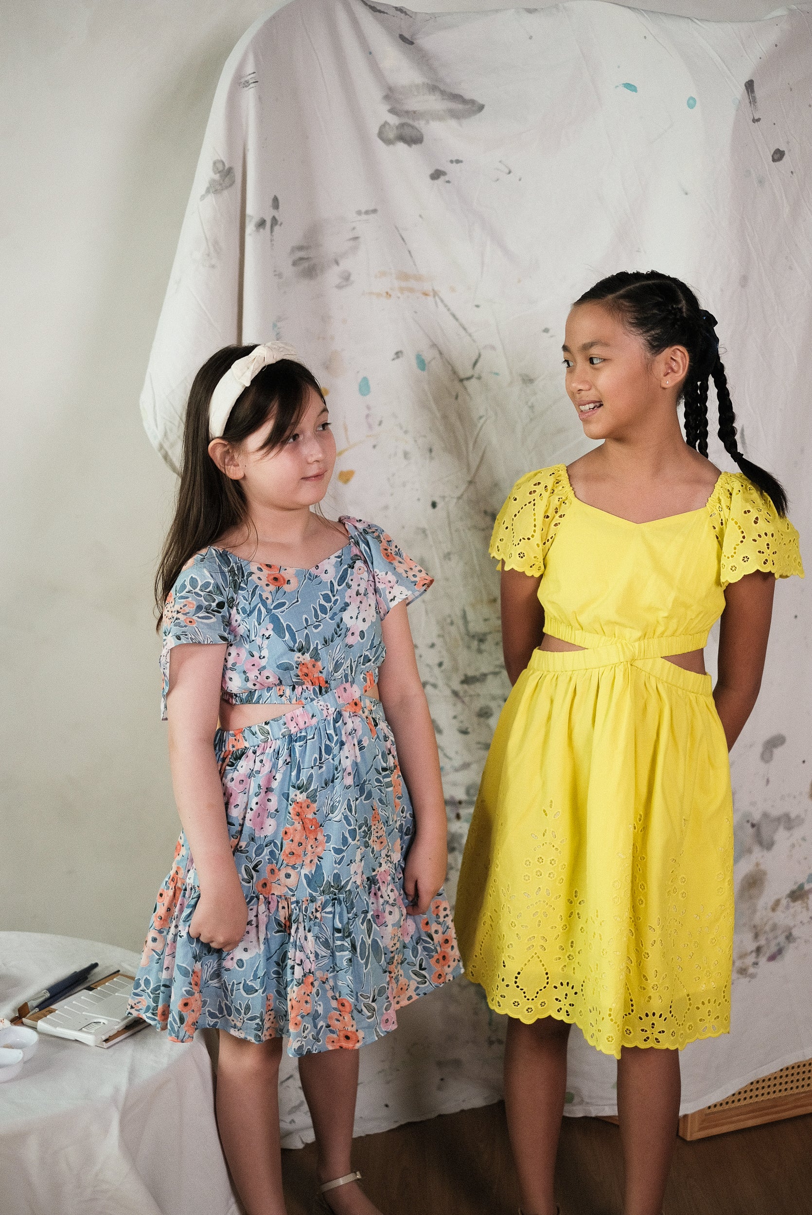 Lil&#39; Nadine Eyelet Cut-Out Dress - Yellow Lace