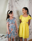 Lil' Nadine Eyelet Cut-Out Dress - Yellow Lace