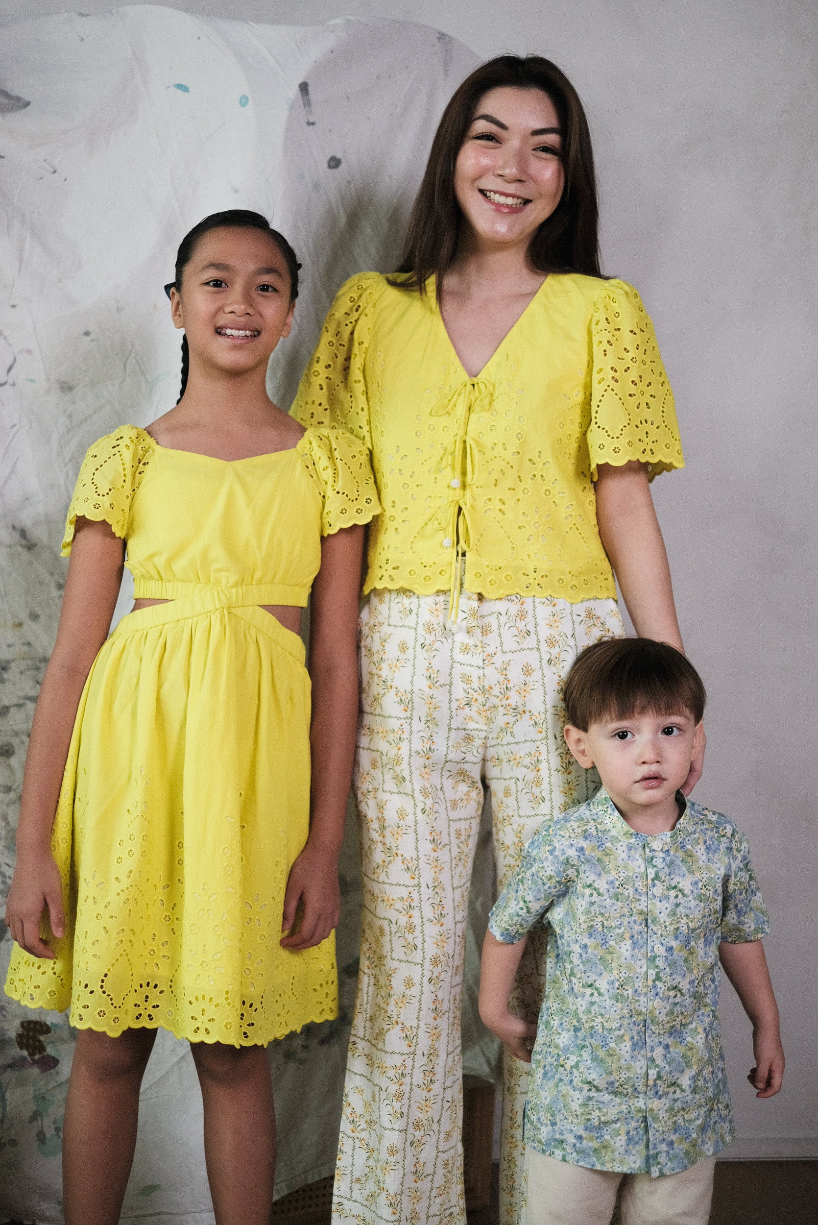 Lil&#39; Nadine Eyelet Cut-Out Dress - Yellow Lace