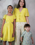 Lil' Nadine Eyelet Cut-Out Dress - Yellow Lace