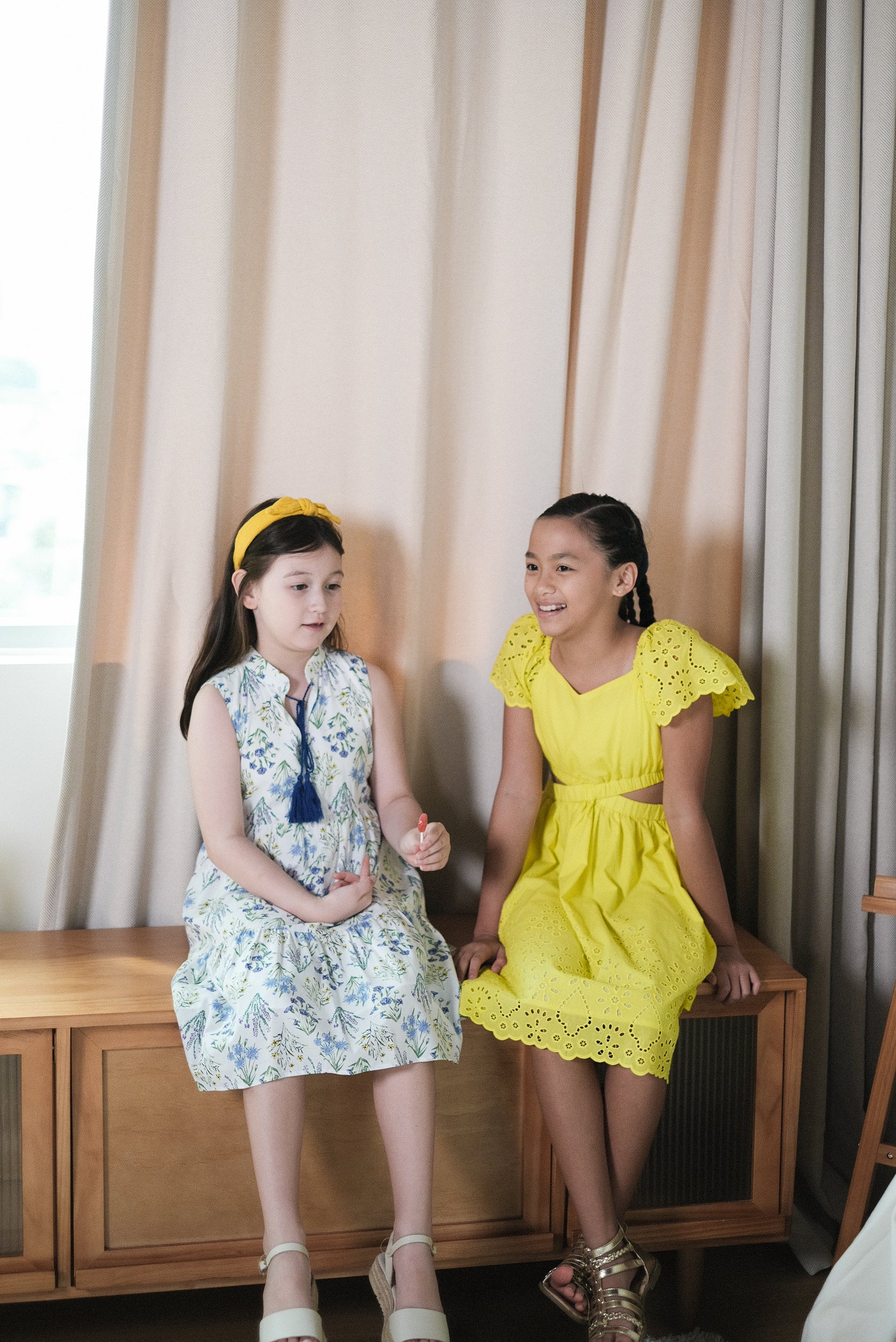 Lil&#39; Nadine Eyelet Cut-Out Dress - Yellow Lace